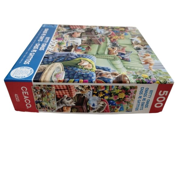 Ceaco Kitty Chaos 500 Piece Complete Jigsaw Puzzle with Poster 2023 - Picture 9 of 10